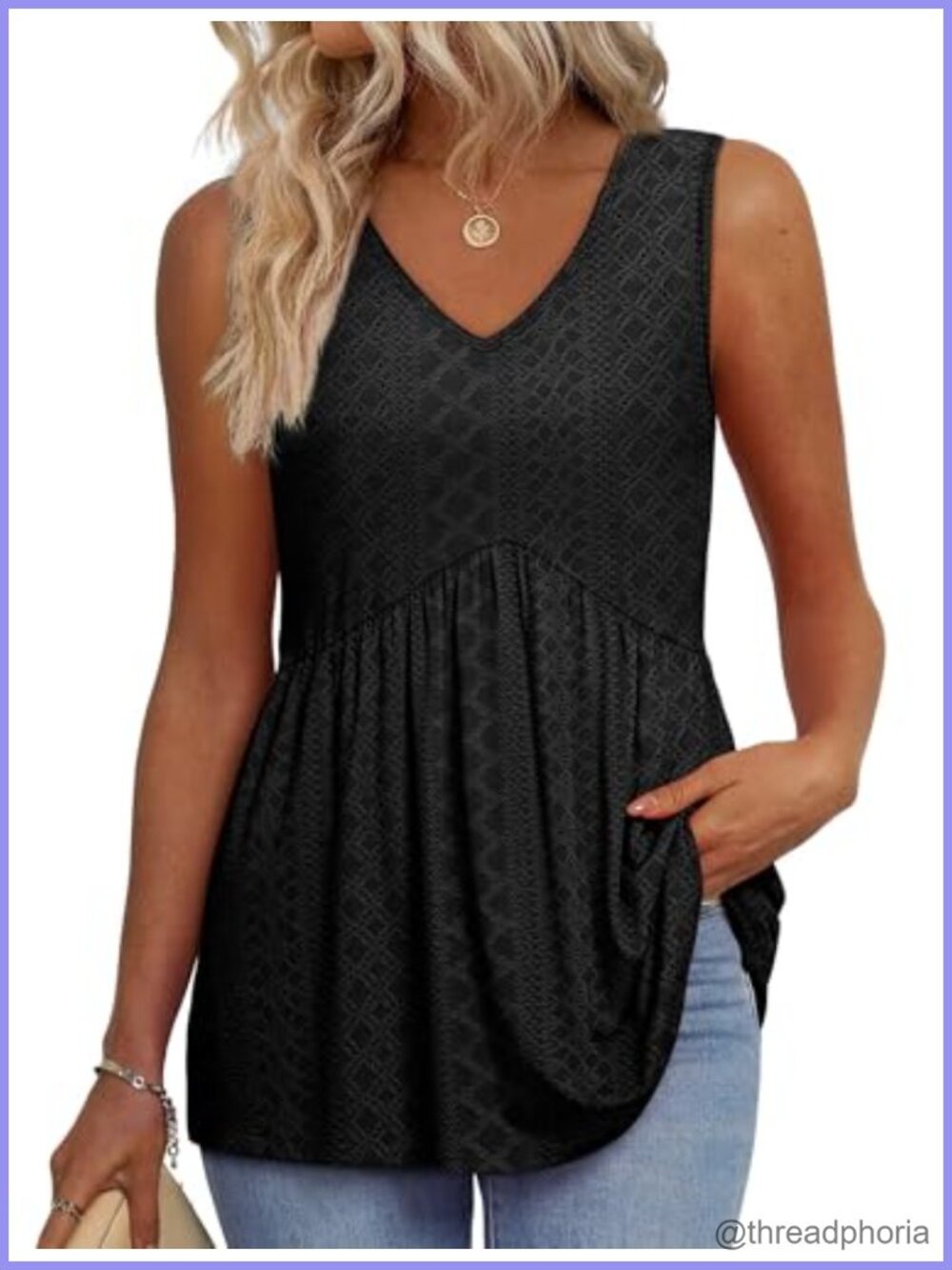 Women's Flowy Peplum Tank Top Sleeveless V Neck Babydoll Loose Fit